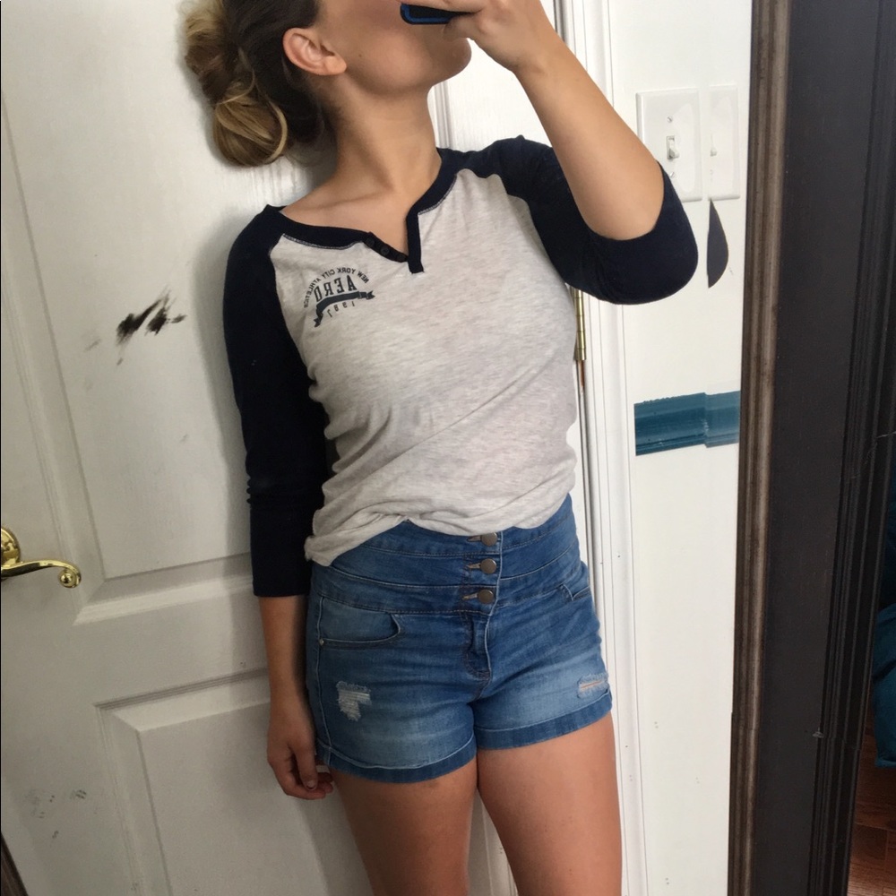 Aero mid-sleeve cute shirt